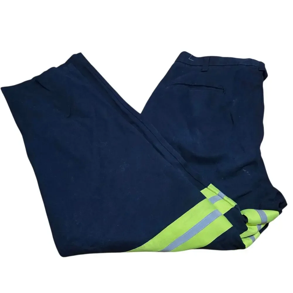 Cintas 59945-20 Hi-Vis Uniform Work Pants 34x28 Navy Comfort Flex Reflective